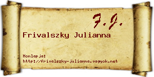 Frivalszky Julianna névjegykártya