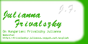 julianna frivalszky business card